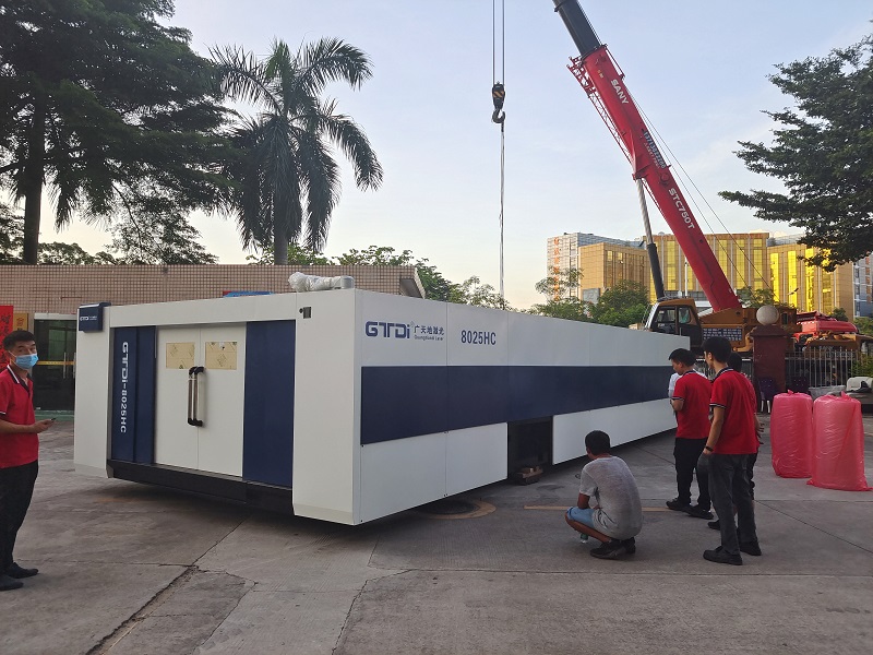 廣天地激光8025HC總線高功率12000W光纖激光切割機(jī)交付成功